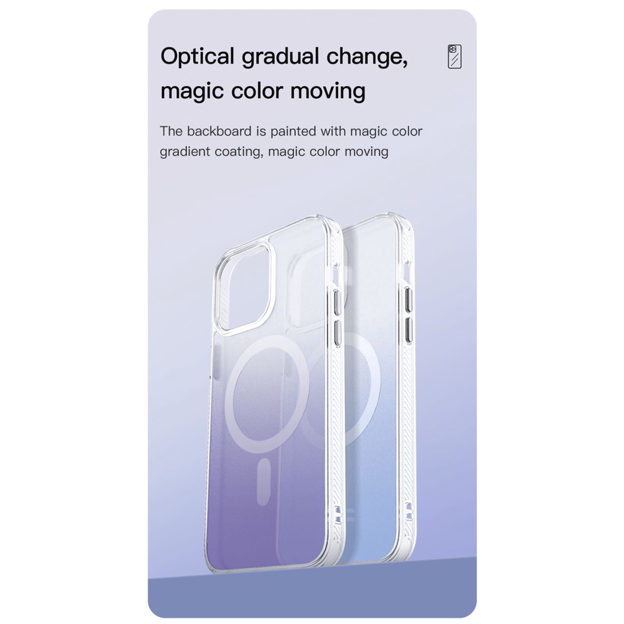 Casing iPhone 14 Pro/Max Magsafe Gradient Case Hybrid Case Rainbow TOTU