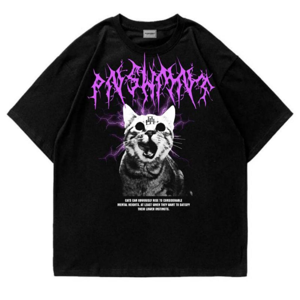 T-Shirt Punishment Cat Scream Black Unisex