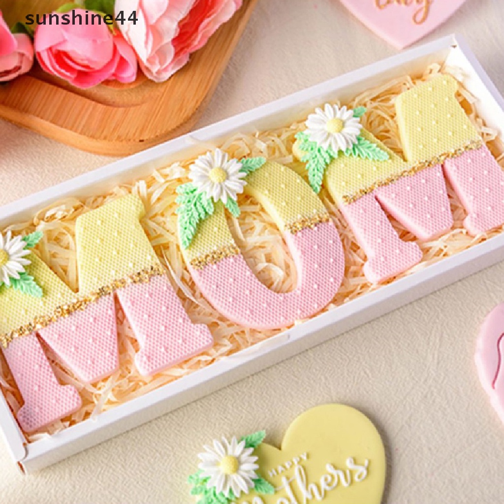 Sunshine Mom Cetakan Kue Huruf Ulang Tahun Fondant Cetakan Cookie Biscuit Stamp Mold ID