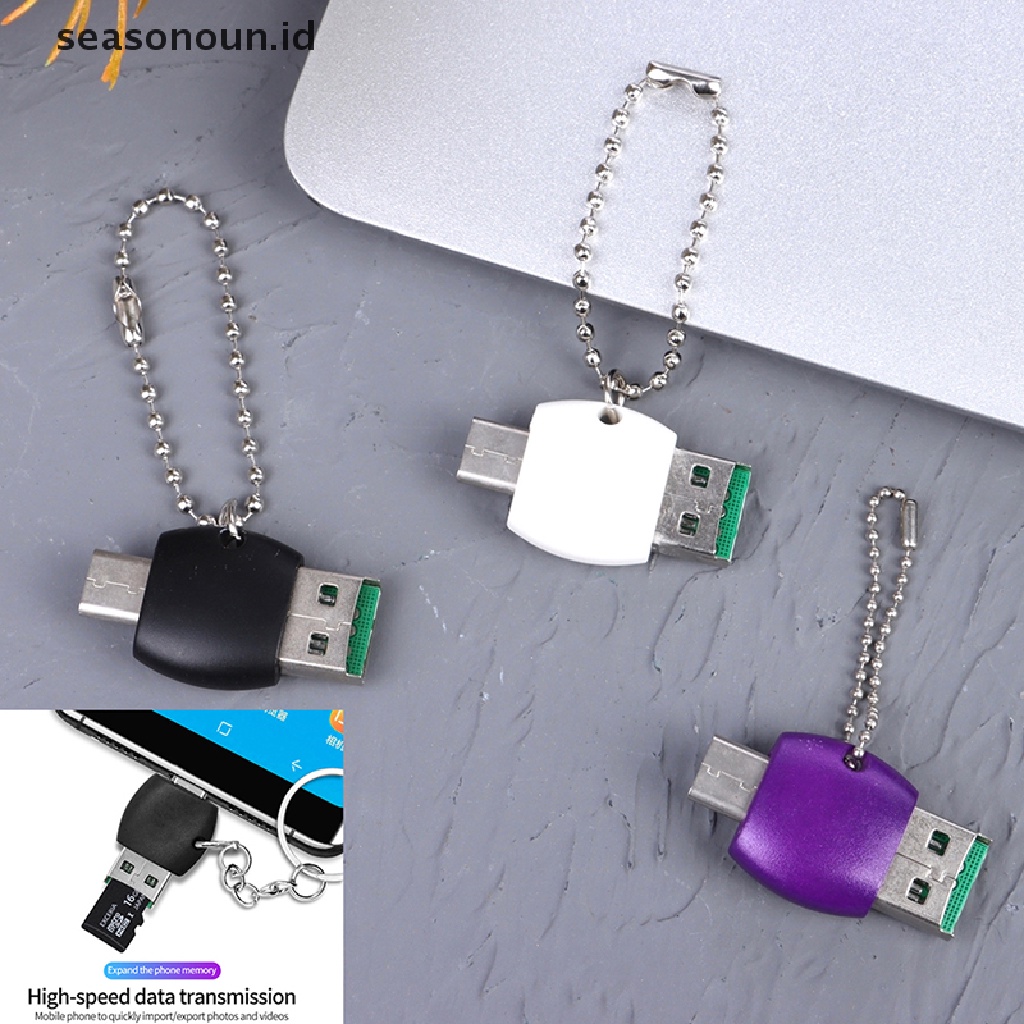 Seasonoun Type-c Card Reader OTG 2in1 TF Card Reader Tipe-c Adaptor Memory Flash Drive.