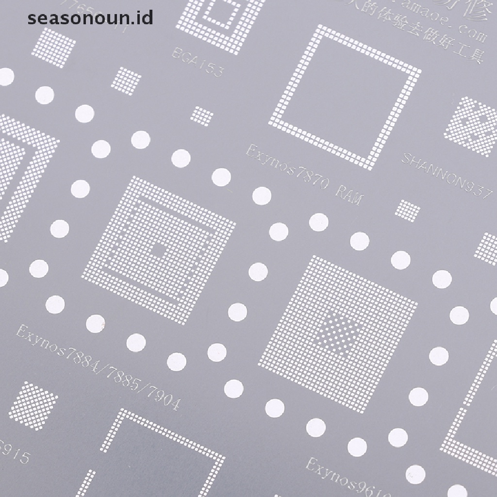 Seasonoun 1PC SAM14 BGA Reballing Stensil Untuk Exynos78707884 7885 7904 9610 9611 CPU A10.