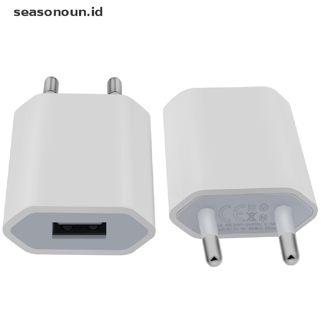 Seasonoun Kabel USB Charger Telepon 5V 1A EU Plug Travel Phone Charger EU/USA Plug Standard Universal USB Charger Dinding Travel Charger Power Adapter.