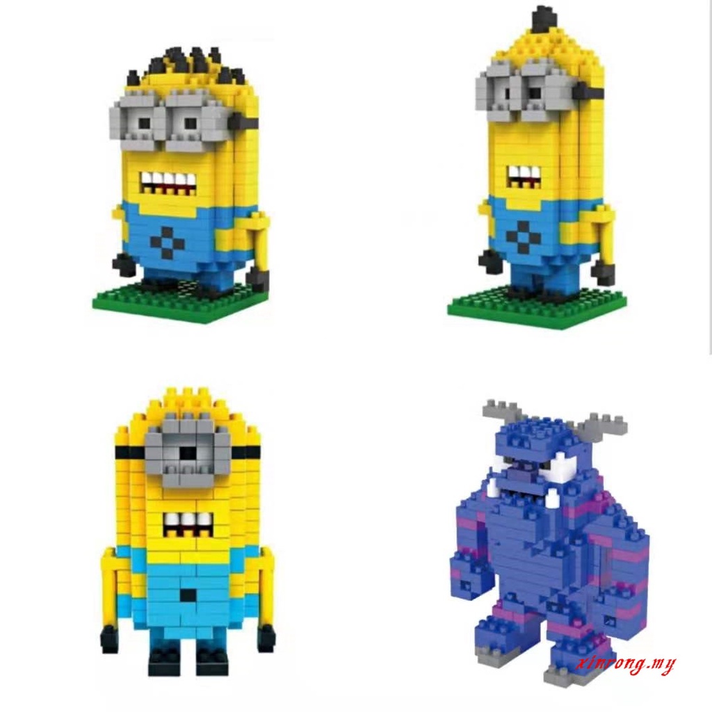 Minion Kompatibel Lego Jigsaw Blok Bangunan Rakitan Micro Partikel Kecil Stereo