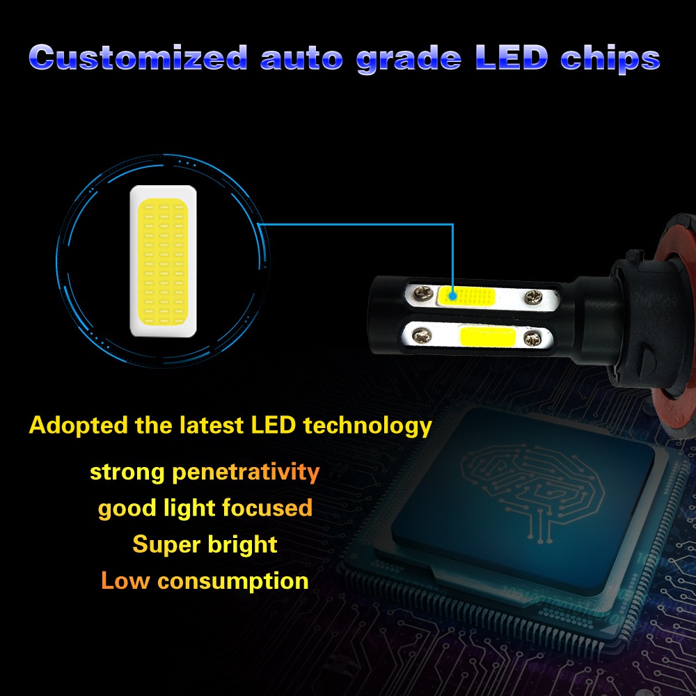 2pcs Lampu Sorot LED 48W V7 h4 LED car headlight