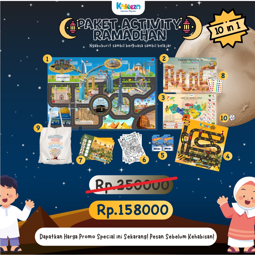 Paket Activity Ramadhan 10 in 1 - Mainan Ngabuburit Anak Edukasi Islami Jelajah Tanah Para Nabi