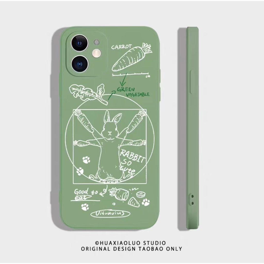 IPHONE Ins Pola Kelinci Cocok Untuk Iphone14 14pro 14plus 13 13pro 13prm iPhone12 7Plus 8Plus Xr XS 13 Pro Max Empat Sudut Casing Ponsel Tahan Guncangan