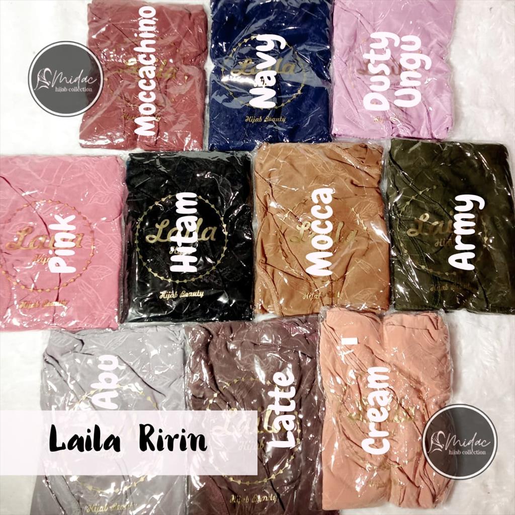 (Original Laila Hijab) Laila Ririn Bergo Rempel Motif Daun - Hijab