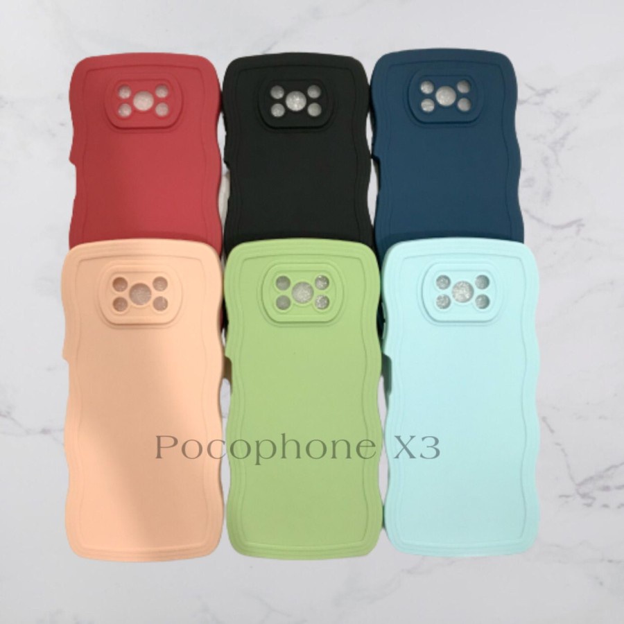 CASE XIAOMI POCOPHONE X3/X3 NFC - SOFTCASE SILIKON GELOMBANG WARNA PRO CAMERA - BD