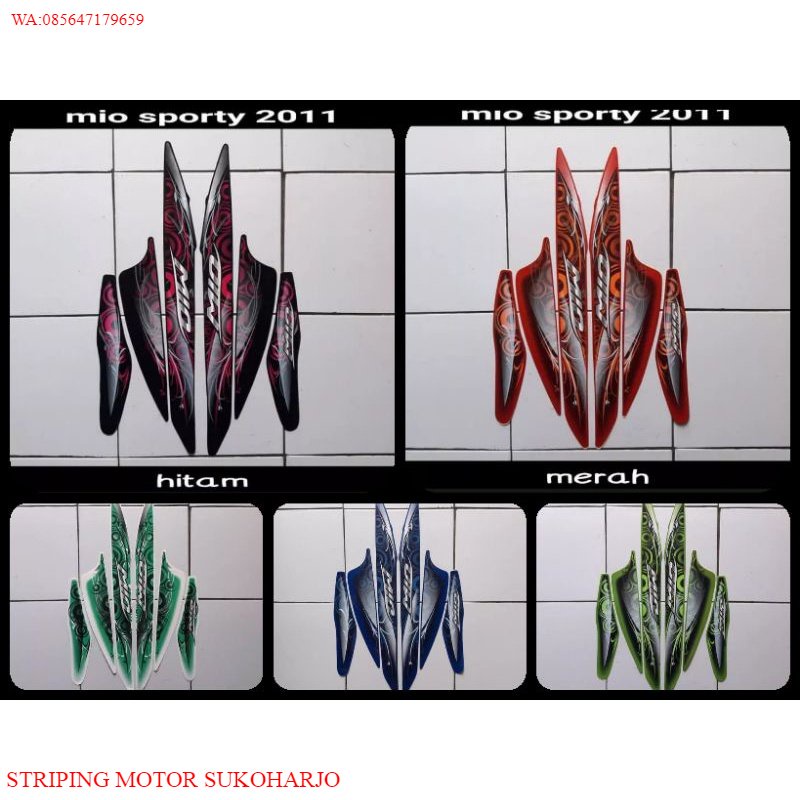 (ORI) STICKER STRIPING LIS LES POLET BODY MOTOR YAMAHA MIO SPORTY 2011 2012 CW SMILE