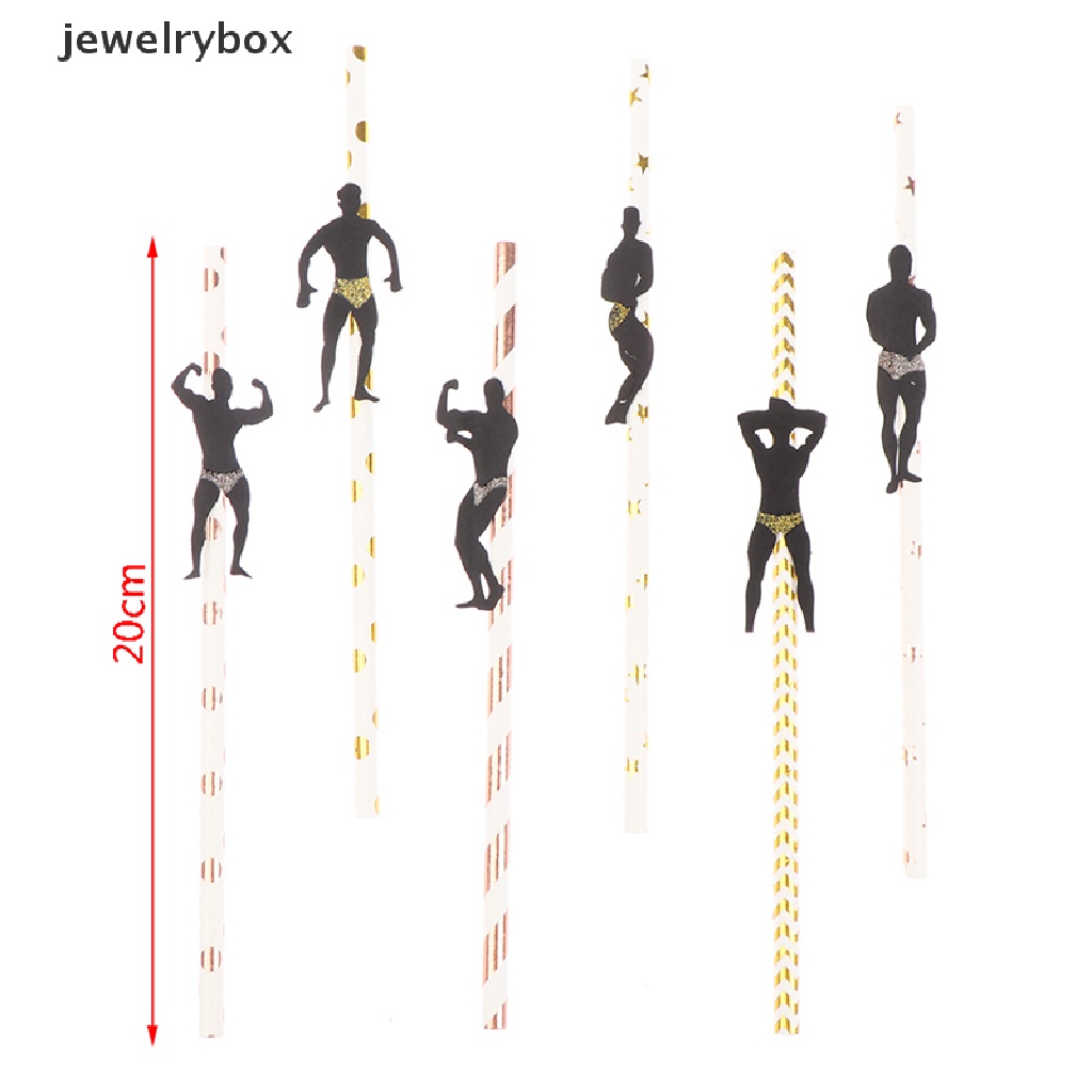 [jewelrybox] 6pcs/set Lajang Dekorasi Pesta Sedotan Stripper Dancing Pria Sedotan Butik