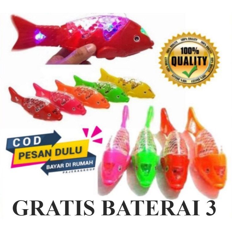 MAINAN ANAK IKAN BERENANG ROBOT LT37 MAINAN IKAN FREE BATERAI 3 PROMO TERMURAH COD