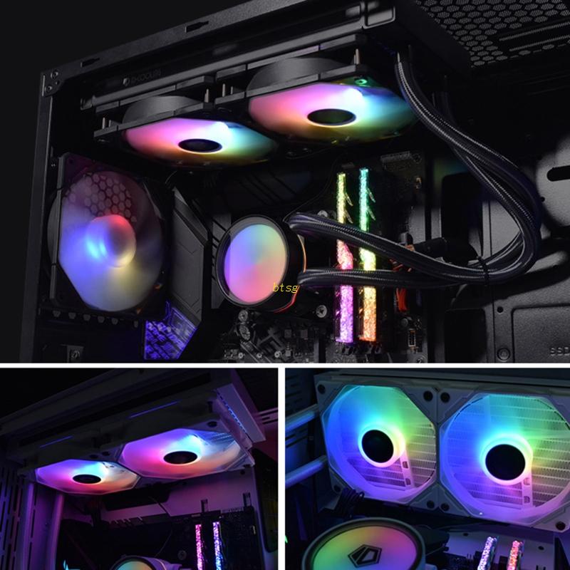 Bt 120mm ARGB CPU Cooling Silent Chassis Kipas Pendingin 12V 4Pin CPU Komputer Heatsink