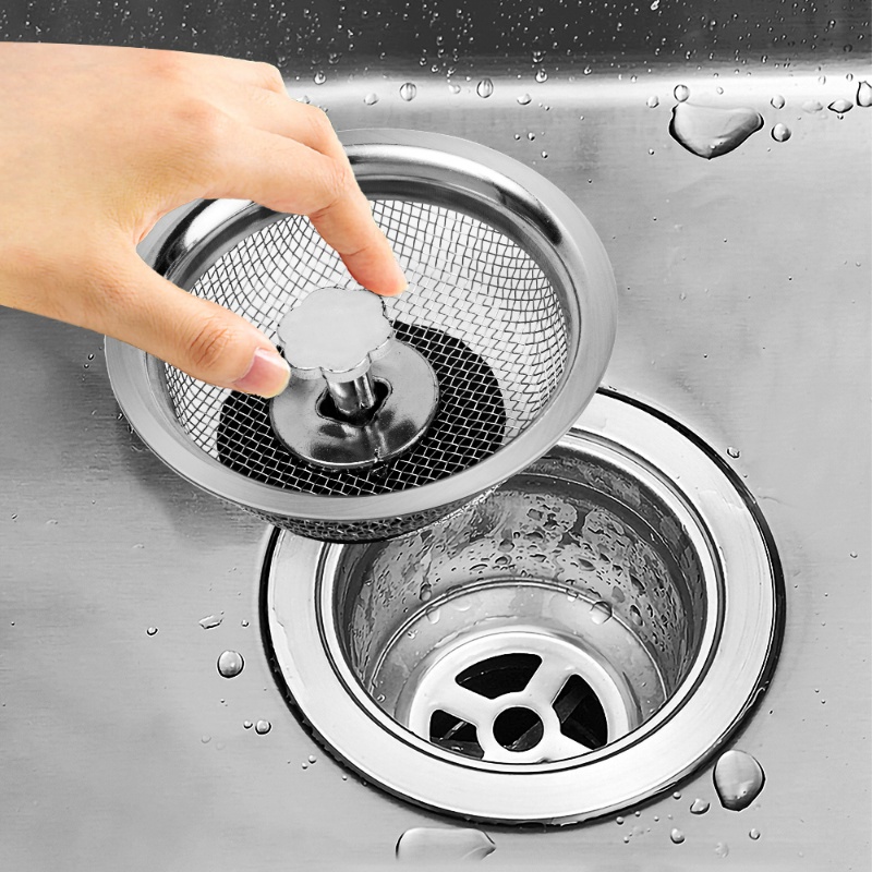 Saringan Jaring Wastafel Dapur Kamar Mandi Shower360° Rotable Core Bathroom Floor Drain Cover Stainless Steel Mesh Saringan Wastafel Penangkap Rambut Stopper Lubang Saluran Air Penyaring Limbah