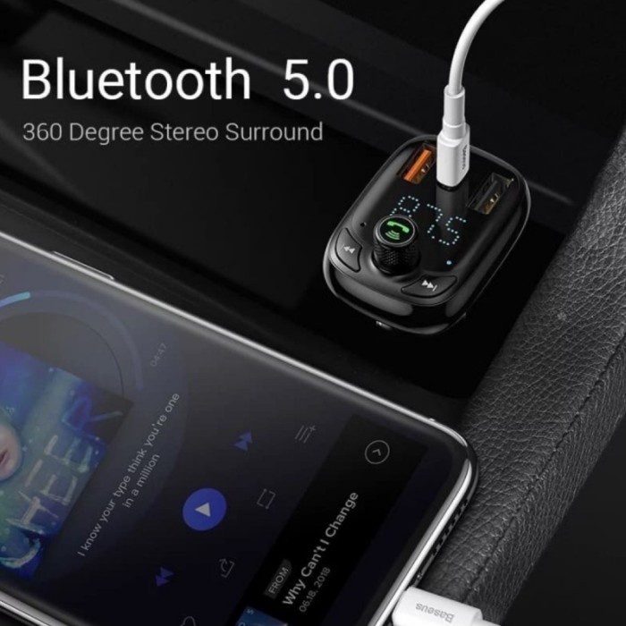 Baseus CCTM-B01 Transmitter Quick Charger Mobil Bluetooth Mp3