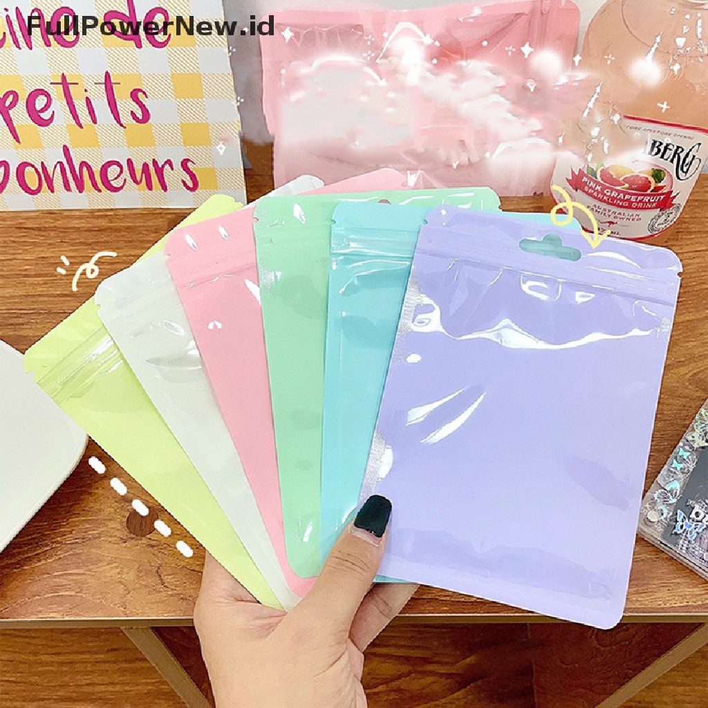 Power 10Pcs Resealable Odor Proof Bags Zip Lock Macaron Color Aluminium Foil Pouch Bag ID