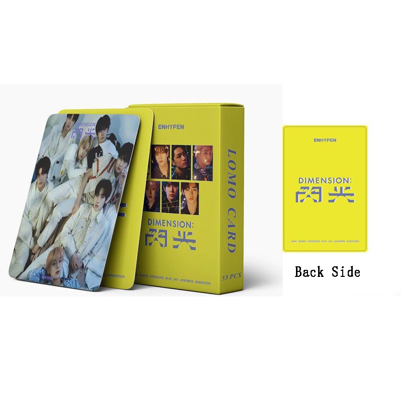 55pcs/box KPOP ENHYPEN Photocards Dimensi: Shinny Lomo Card JUNGWON NI-KI JAKE SUNOO Card Collection