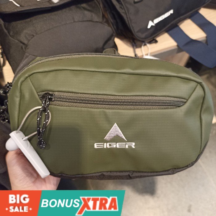 Tas Pinggang EIGER19891989 FORLOUGH WAIST BAG Olive 91000 7680 Original Cowok Bandung