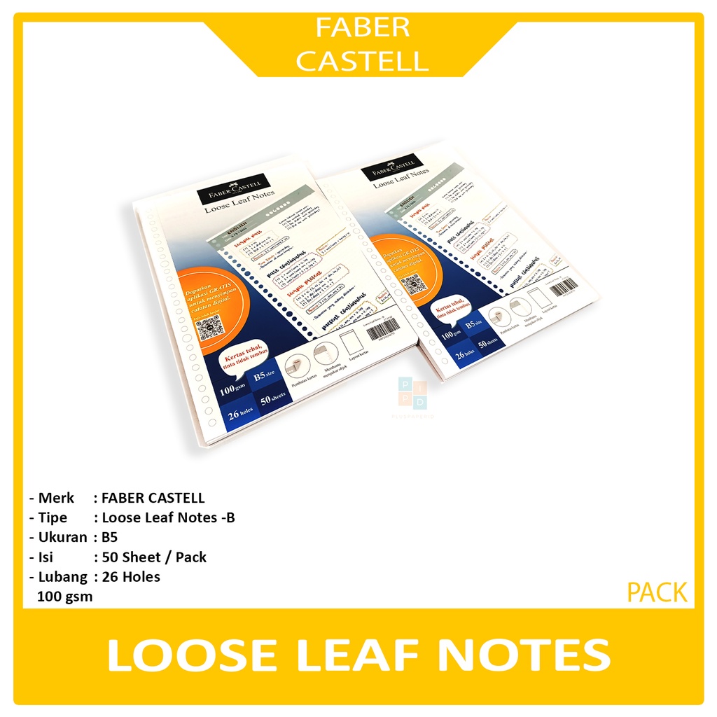 

Faber Castell - Loose Leaf Notes B5 - B - Biru - Pack