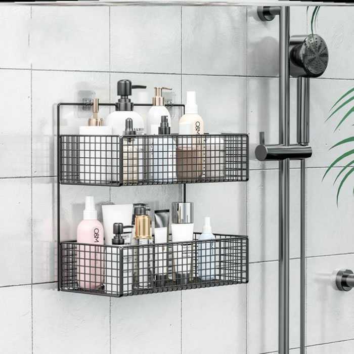 (BISA COD) FTIHSHP Rak Gantung Aluminium Organizer Rack Bathroom 2 Layers - G20