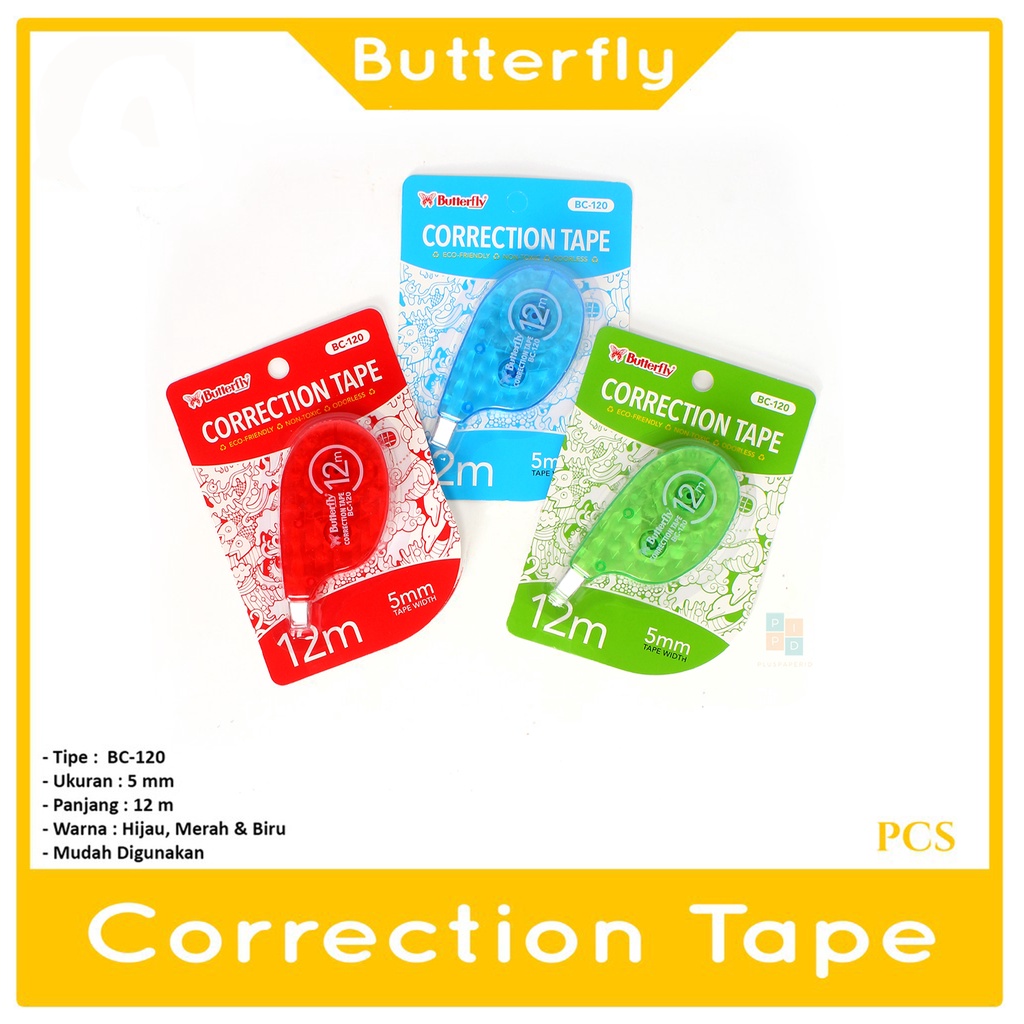 

Butterfly - Correction Tape BC-120 - 5mm x 12Mtr - Pcs