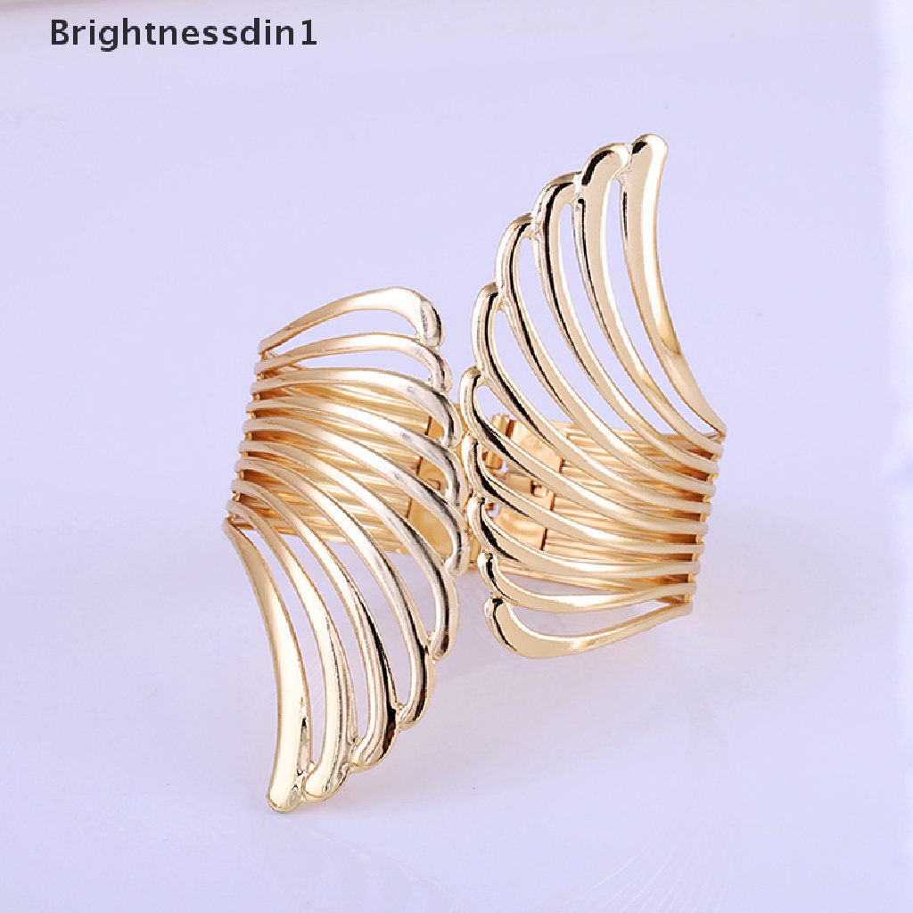 [Brightnessdin1] Tali Klip Gorden Free Punching Metal Light Surface Wings Pattern Buckle Butik Emas