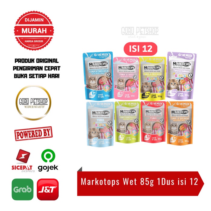 Markotops Wet Cat Food 85g 1 Dus isi 12 Pouch Makanan Basah Kucing