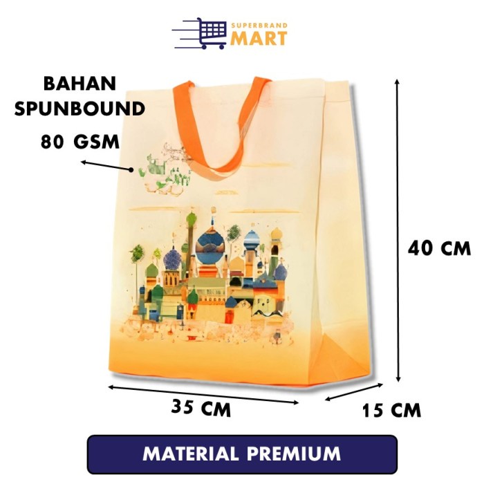 

Tas Kain Spunbond Goodie Bag Parsel Lebaran Idul Fitri Laminasi 088