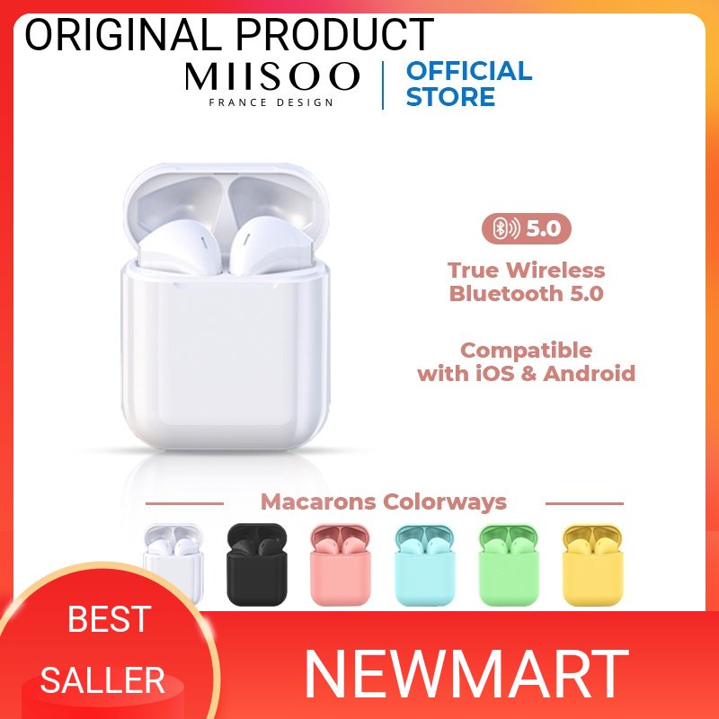 MIISOO i12 PRO Macaron TWS Earphone IZIN POSTEL TRUE Wireless STEREO Bluetooth HiFi