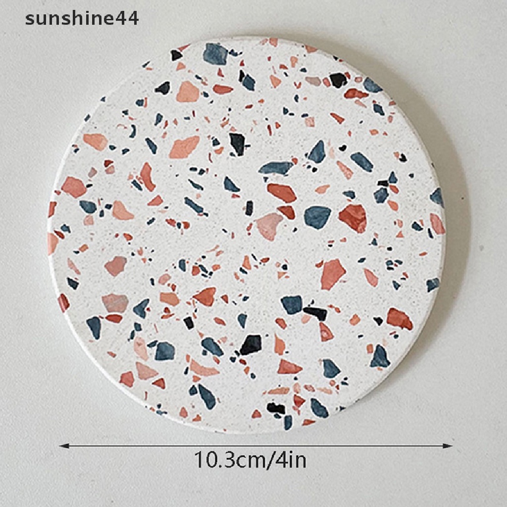 Sunshine Alas Tatakan Meja Dapur Mat Imitasi Terrazzo Diatom Lumpur Gabus Insulation Pad ID