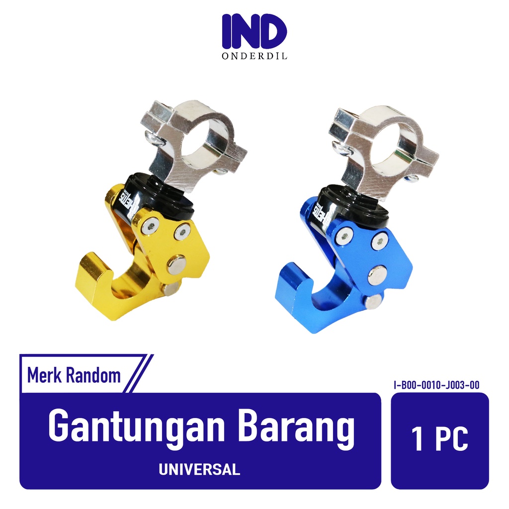 Gantungan Barang Jepit Stang PCX Emas Biru Cantolan-Kaitan-Gantung Barang Variasi Universal Pasang S
