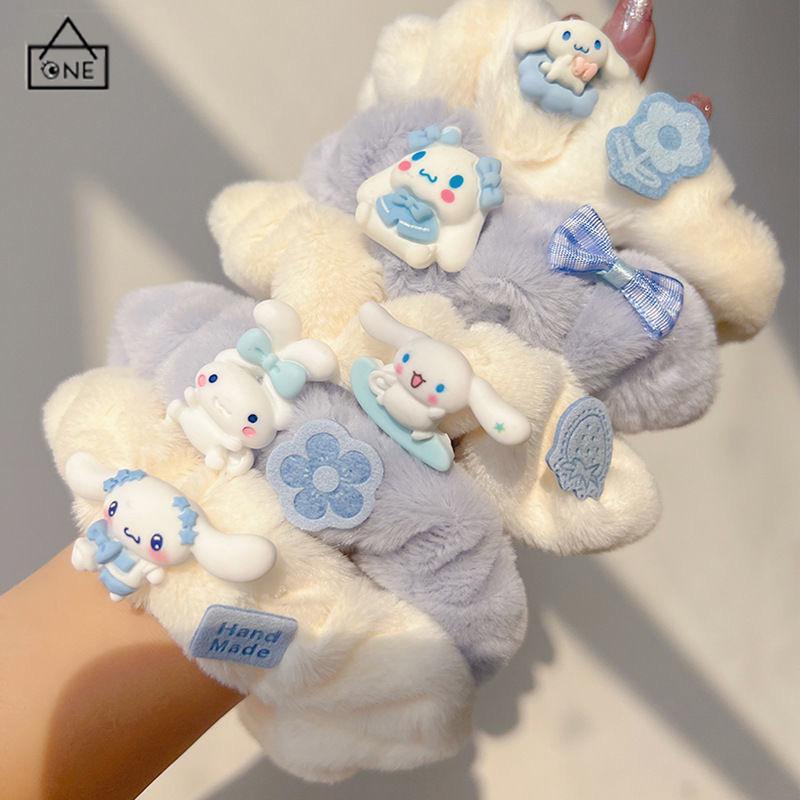 COD❤️Ikat Rambut Bulu Lucu Pita Wanita Korea Tali Rambut Mewah Cinnamoroll Aksesoris