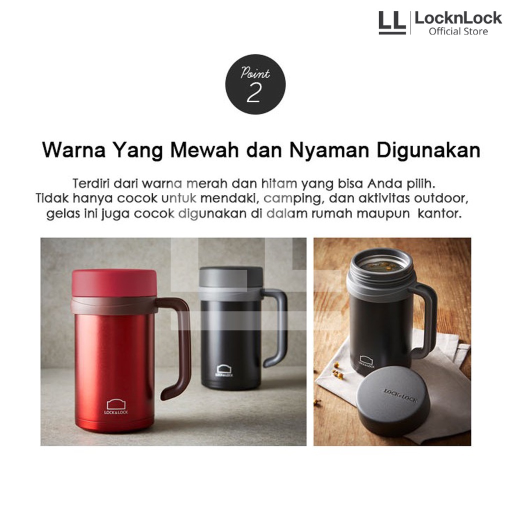 LocknLock Lock and Lock Termos Air Minum Table Mug Panas &amp; Dingin 500mL