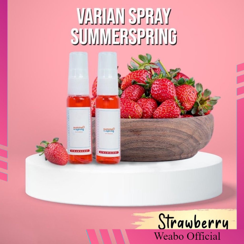 Summerspring Pengharum Spray Strawberry | Fruit Series | Pengharum Ruangan/AC/Toilet/Kamar Tidur/Par