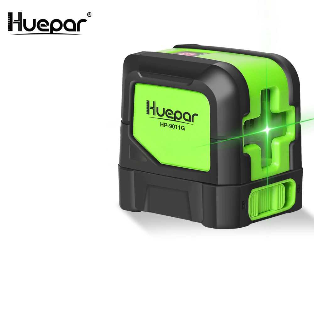 (BISA COD) FTIHSHP Huepar Laser Level Mini Green Beam 2 Line Self Leveling Magnetic Base - 9011G