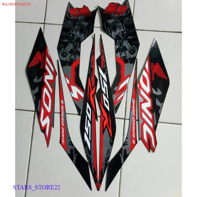 (ORI) Stiker striping honda sonic 150r 2019 hitam KUALITAS ORIGINAL PABRIK