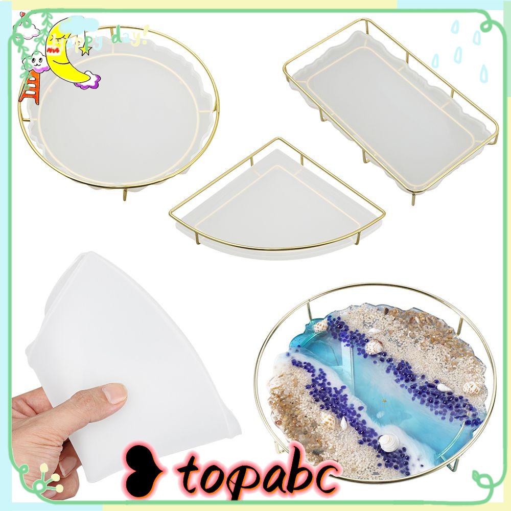 Top Tray Cetakan Persegi Panjang Bulat DIY Resin Silikon Handmade Tea Tray