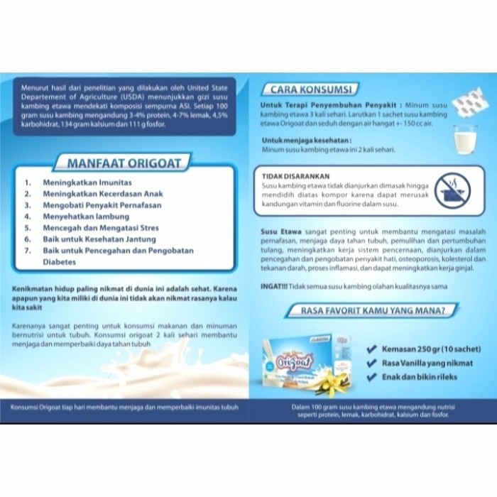 Origoat Susu Kambing Etawa Platinum dengan Gula Kelapa 250 Gram