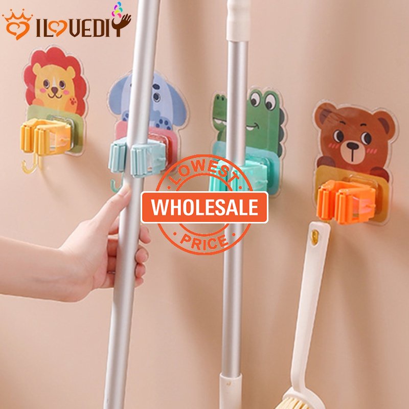 [Harga Grosir] Alat Pengatur Hemat Tempat Klip Payung Perekat Kuat Tahan Air Rak Serba Serbi Kawat Handuk Gantungan Hook Tipe Bunga Rolling Mop Penjepit Kartun Memperbaiki Holder