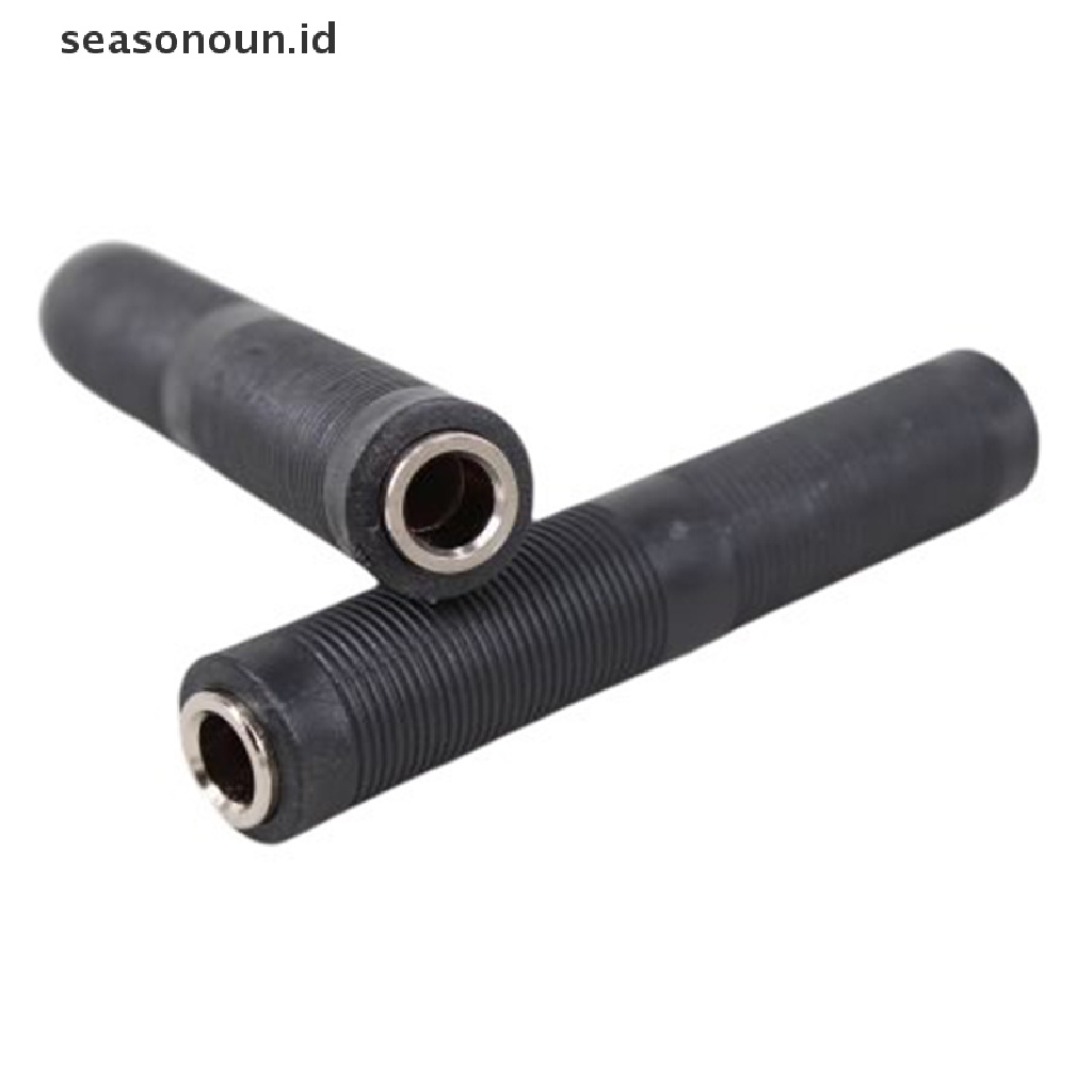Seasonoun Microphone Audio Cable Extender Connector 6.35mm Audio Stereo Double Head Plug Adapter Cable Joiner Konektor Adaptor Female Ke Female.