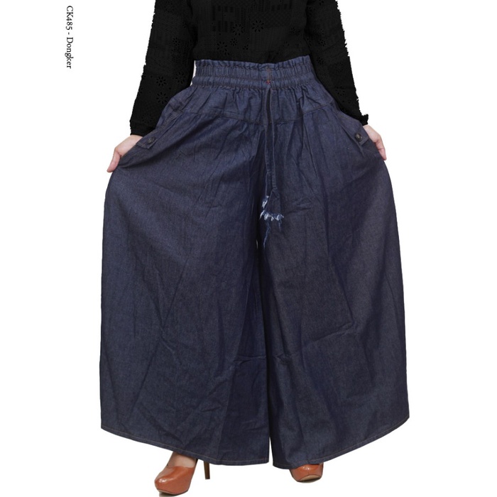 ✨LARIS✨ -Celana Panjang Kulot Wanita Muslimah JUMBO Bahan Jeans Grosir - SH25- 1.2.23