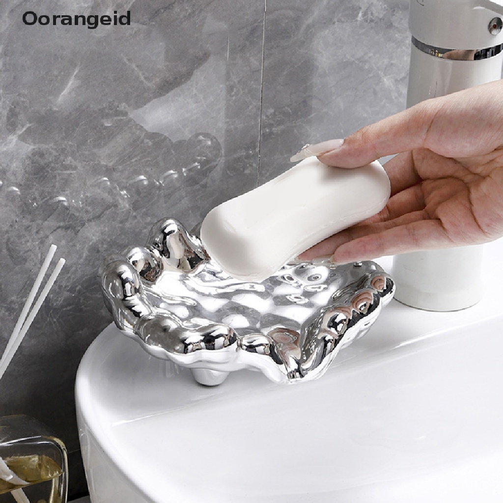 [orange * Bagus] 1PC Sabun Kamar Mandi Piring Chrome Kotak Sabun Shower Tempat Sabun Wastafel Dek Perhiasan [ID]