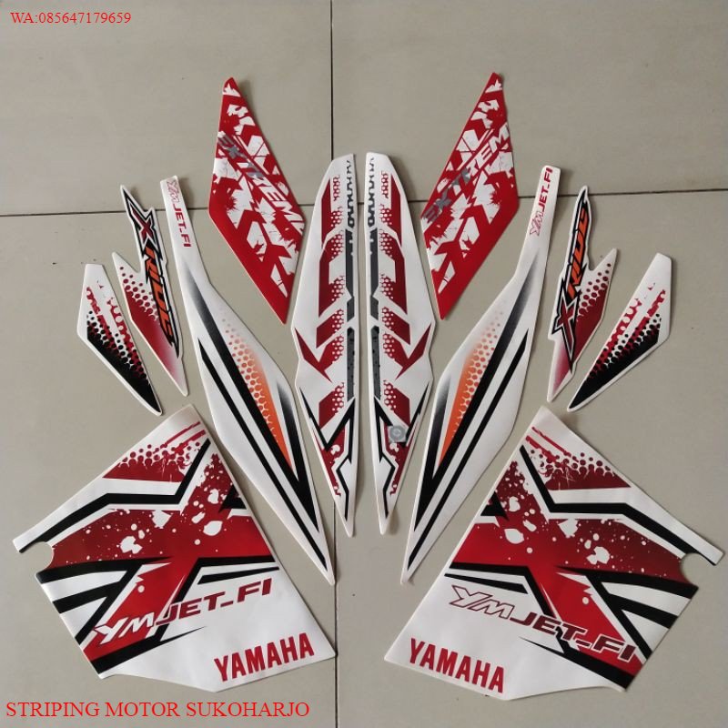(ORI) striping yamaha x-ride xride 2013 merah putih stiker motor list standar KUALITAS ORIGINAL TERM