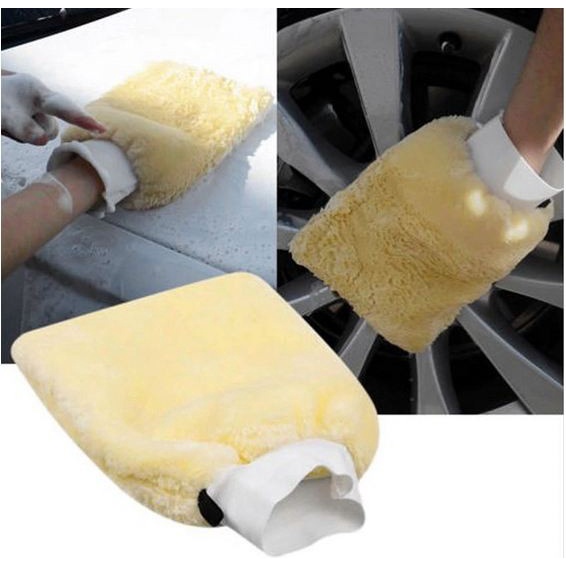 Sarung Tangan Cuci WOOL mobil motor detailing wash mitt microfiber lap halus