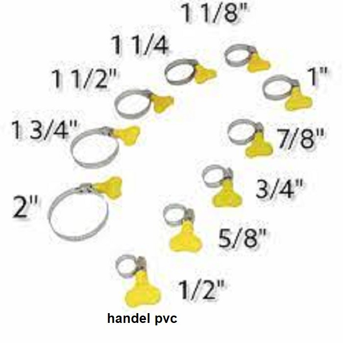 klem selang pilih tipe obeng or handel pvc or handel metal clamp hose