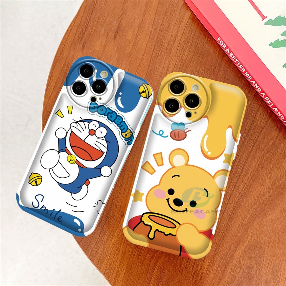 Realme 10 C15 C12 C25S C11 C20 realme5 5i 6i C3 8i C21Y C25Y Doraemon Dan Winnie the Pooh Silikon Airbag Case Binteacase