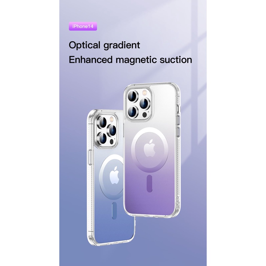 Casing iPhone 14 Pro/Max Magsafe Gradient Case Hybrid Case Rainbow TOTU
