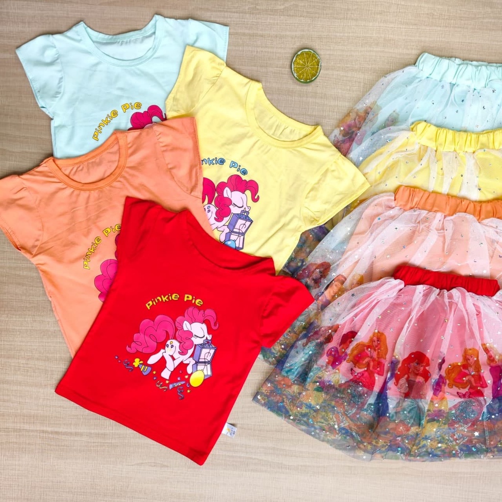 Setelan Anak Tutu Import Dres Dress Stelan Lucu Impor Poni Unicorn My Little Cotton Katun 2-4 Tahun