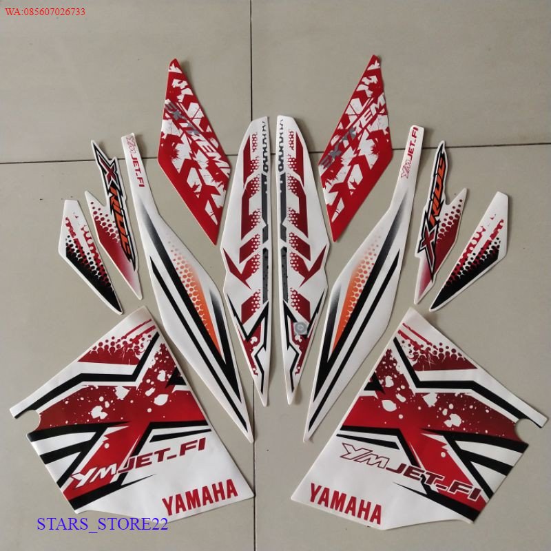 (ORI) striping yamaha x-ride xride 2013 merah putih stiker motor list standar KUALITAS ORIGINAL PABR