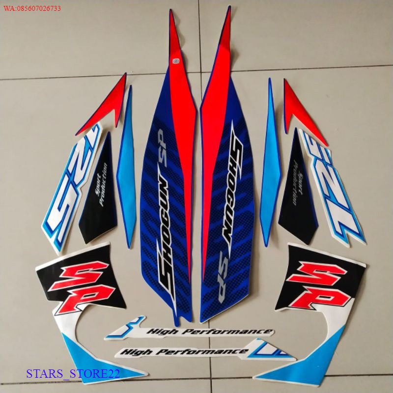 (ORI) Striping Suzuki Shogun sp 125 r 2009 2010 biru body standar  KUALITAS ORIGINAL PABRIK
