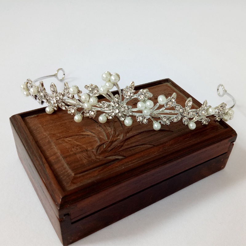 Mahkota Tiara Pengantin Pernikahan Kristal Untuk Wanita Prom Diadem Hiasan Rambut